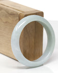 Baikalla Natural Light Blue-Green Jadeite Jade "Half Round" Bangle Bracelet (53.3mm) 