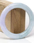Baikalla Natural Light Blue-Green & Lavender Jadeite Jade "Traditional Round" Bangle Bracelet (57.9mm) 