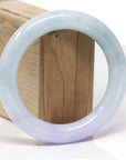 Baikalla Natural Light Blue-Green & Lavender Jadeite Jade "Traditional Round" Bangle Bracelet (57.9mm) 
