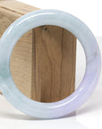 Baikalla Natural Light Blue-Green & Lavender Jadeite Jade "Traditional Round" Bangle Bracelet (57.9mm) 