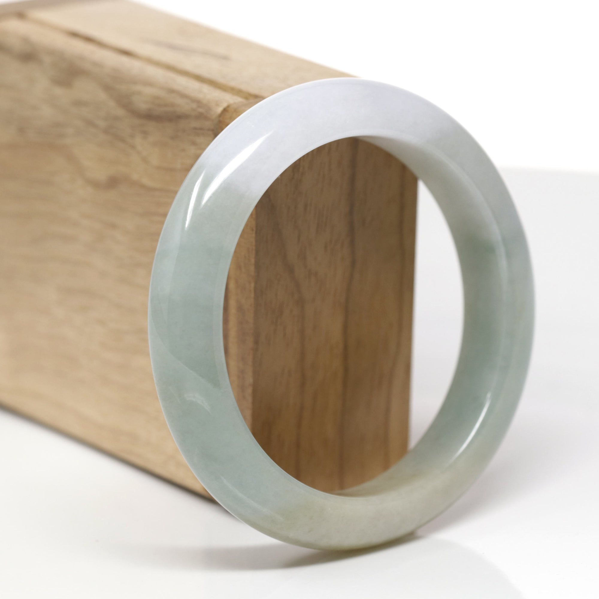 Baikalla Natural Multi-Color "Fu Lu Shou" Jadeite Jade "Half Round" Bangle Bracelet (57.1mm) 