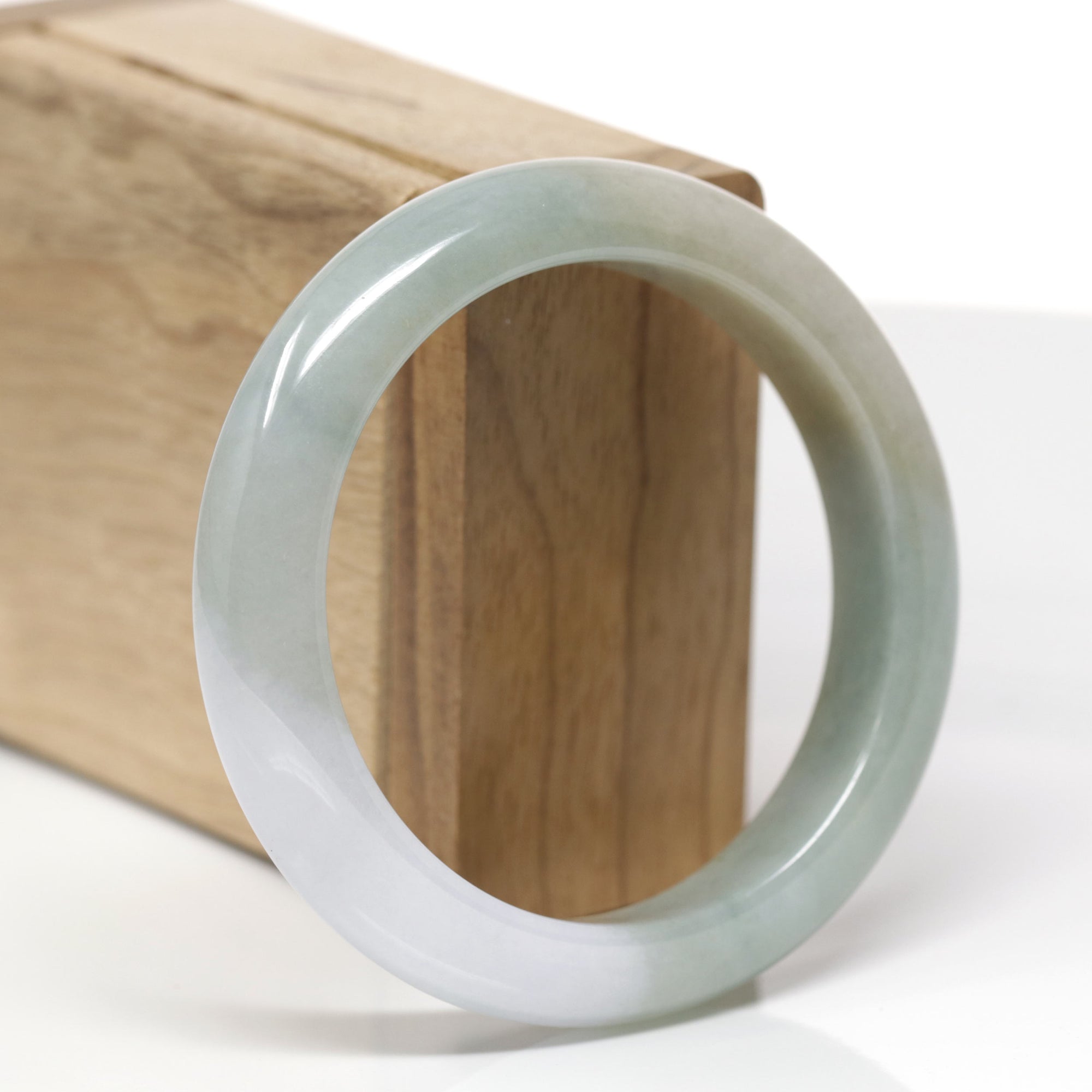 Baikalla Natural Multi-Color "Fu Lu Shou" Jadeite Jade "Half Round" Bangle Bracelet (57.1mm) 