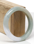 Baikalla Natural Multi-Color "Fu Lu Shou" Jadeite Jade "Half Round" Bangle Bracelet (57.1mm) 