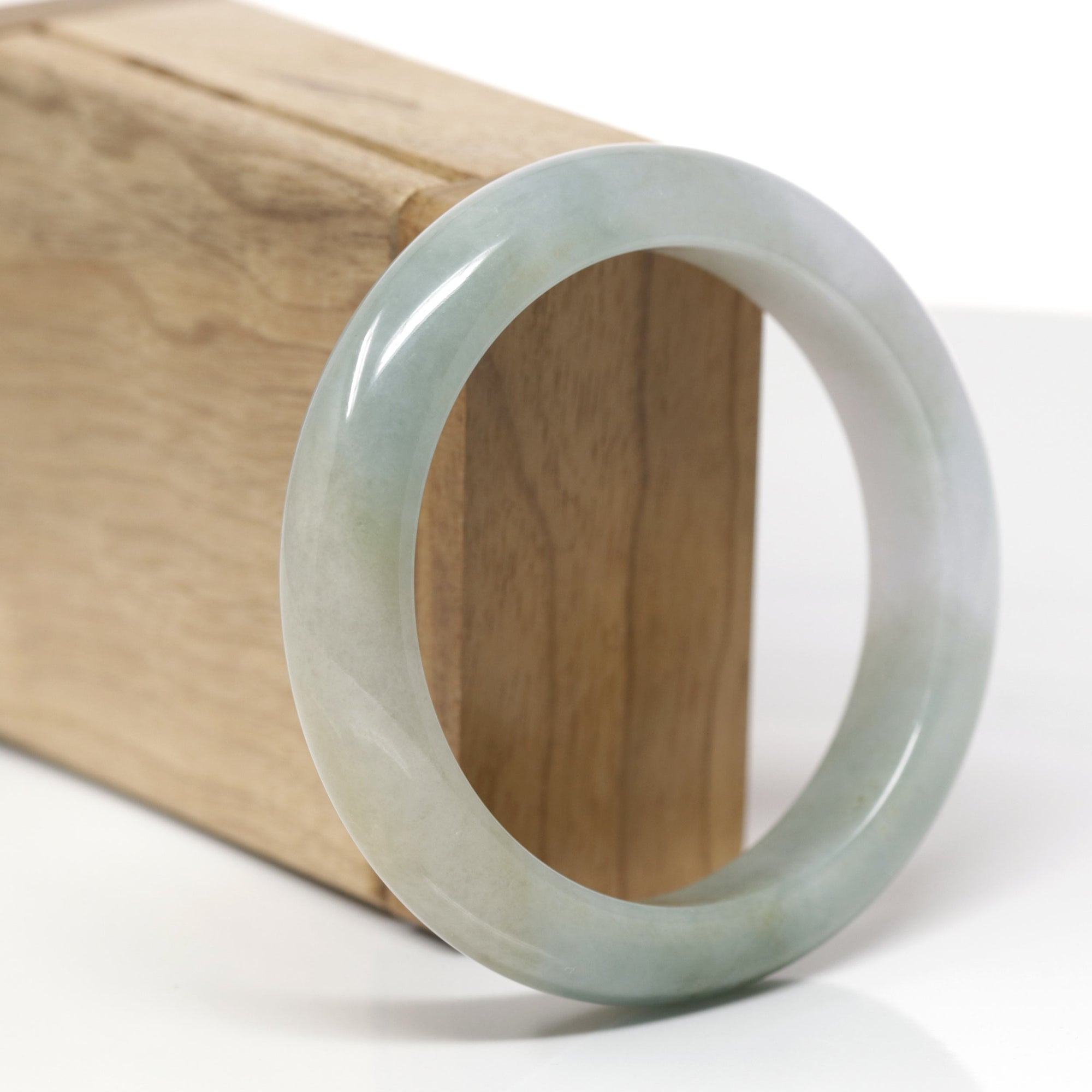 Baikalla Natural Multi-Color "Fu Lu Shou" Jadeite Jade "Half Round" Bangle Bracelet (57.1mm) 