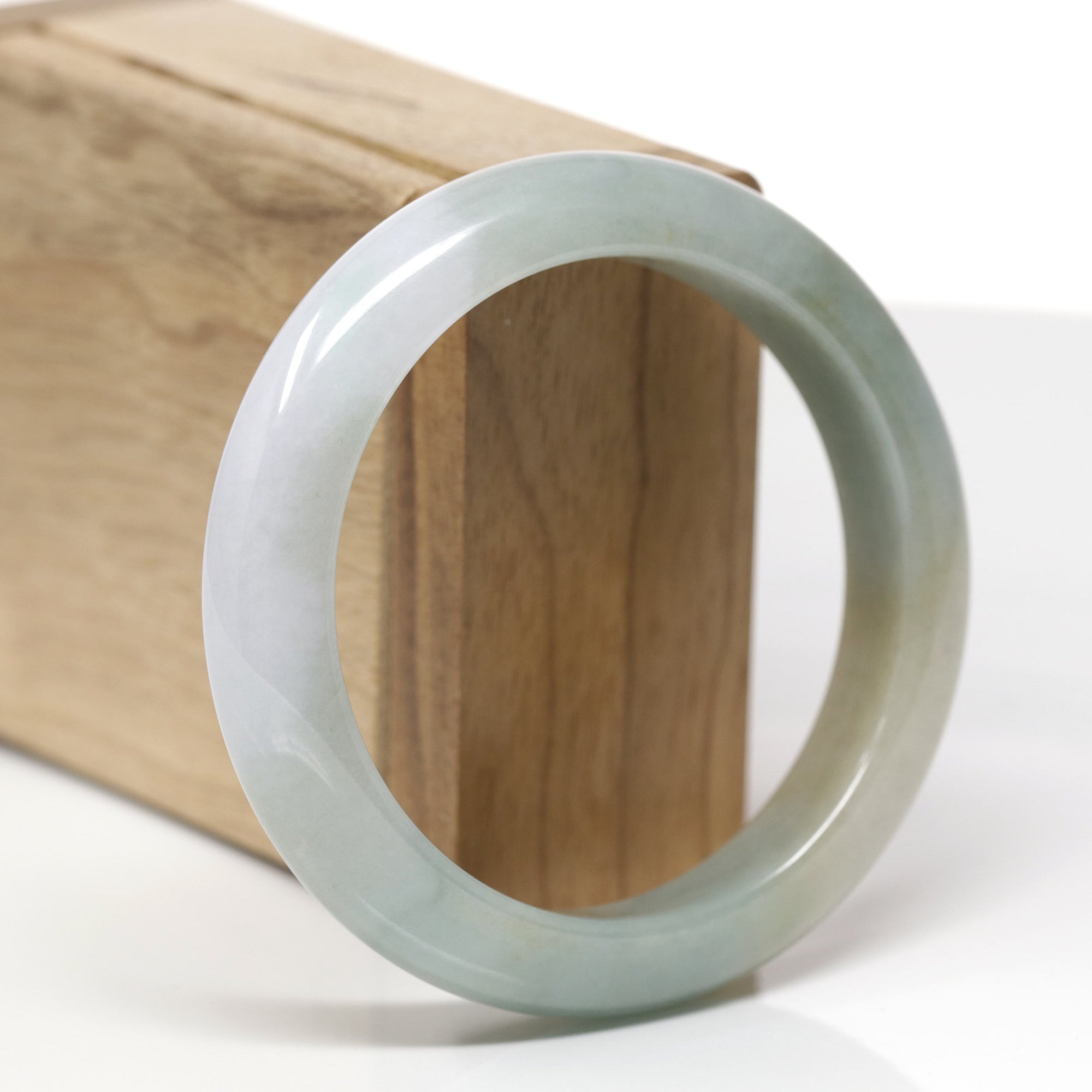 Baikalla Natural Multi-Color "Fu Lu Shou" Jadeite Jade "Half Round" Bangle Bracelet (57.1mm) 
