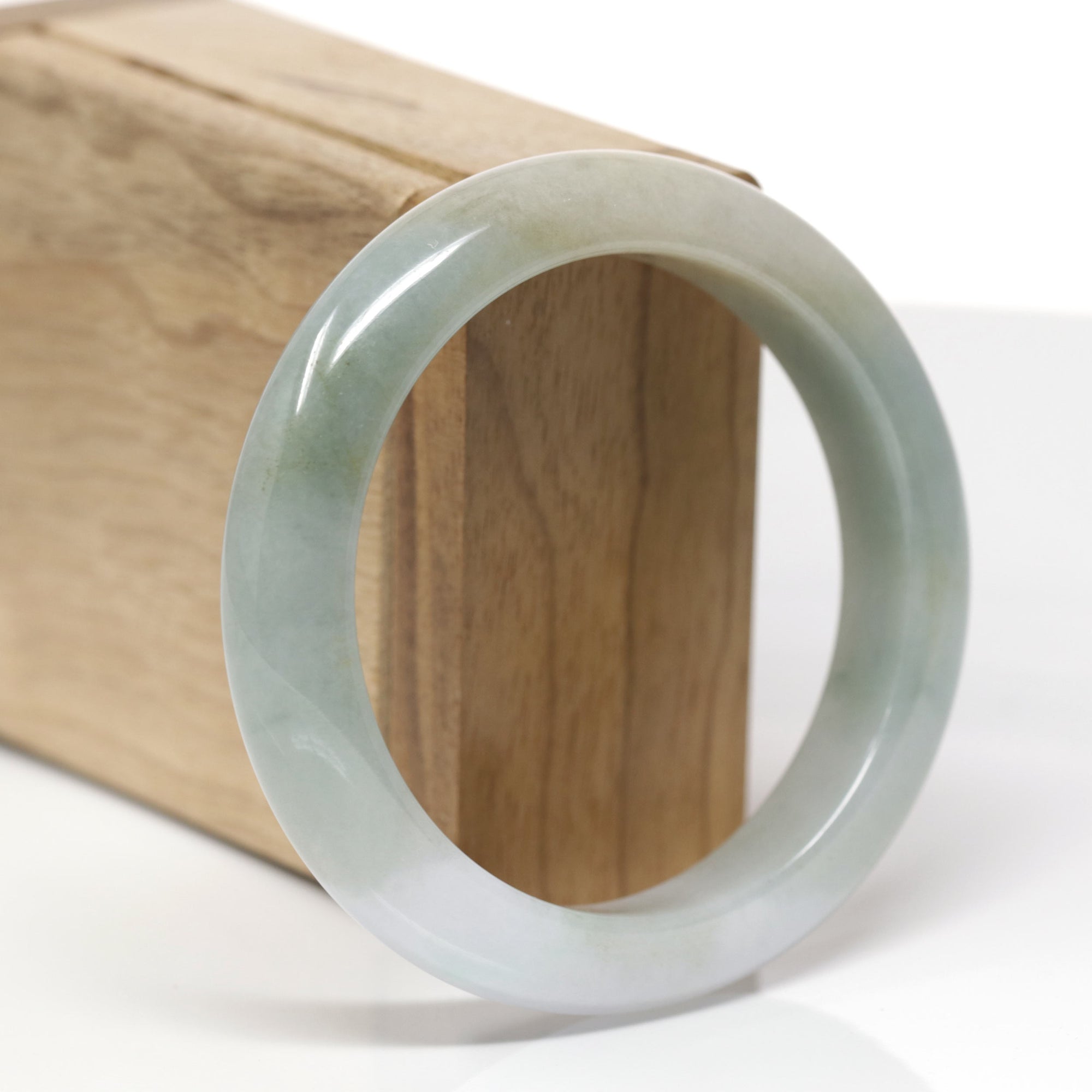 Baikalla Natural Multi-Color "Fu Lu Shou" Jadeite Jade "Half Round" Bangle Bracelet (57.1mm) 