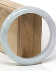 Baikalla Natural Light Lavender & Green Jadeite Jade "Half Round" Bangle Bracelet (61.8mm) 