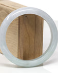 Baikalla Natural Light Lavender & Green Jadeite Jade "Half Round" Bangle Bracelet (61.8mm) 