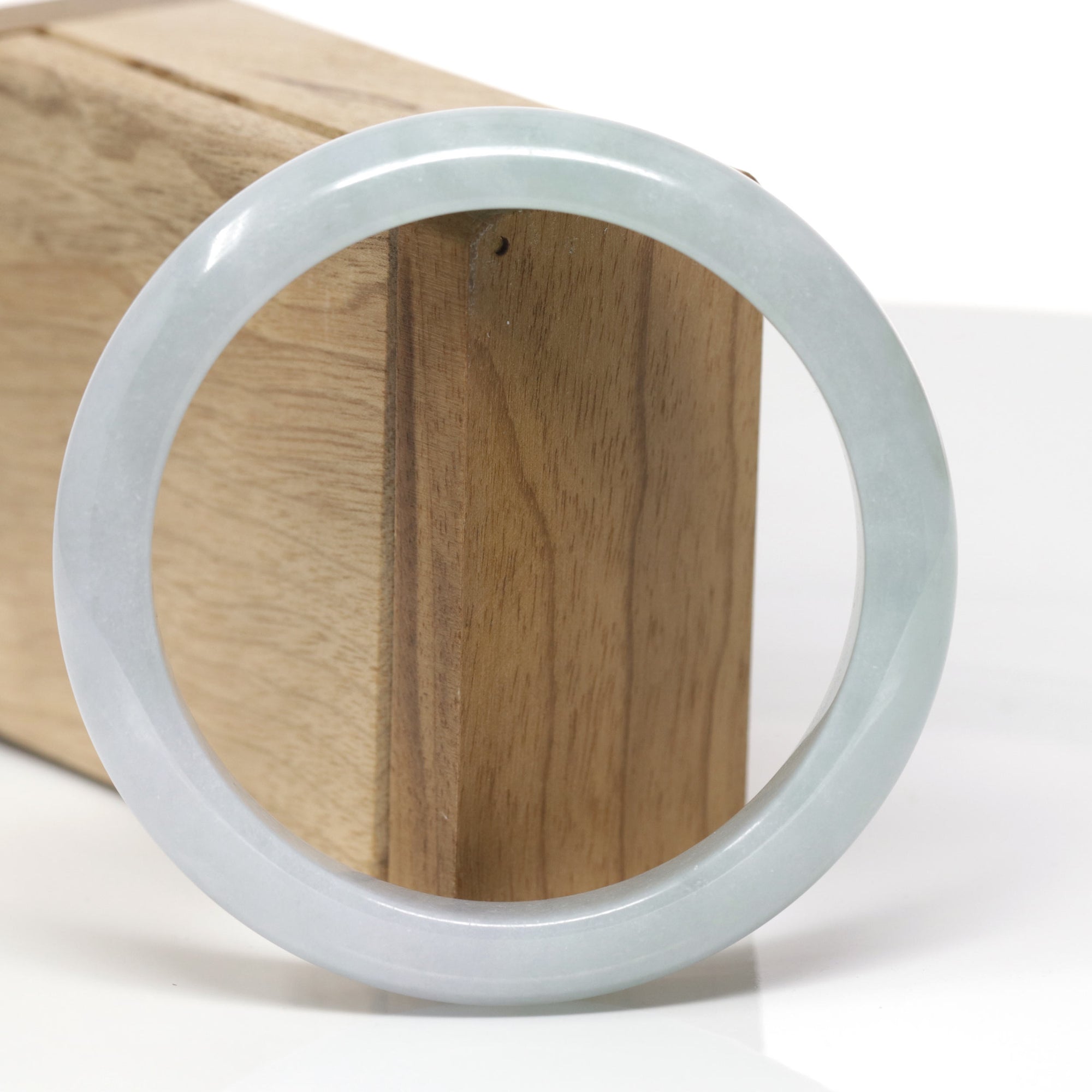 Baikalla Natural Light Lavender &amp; Green Jadeite Jade "Half Round" Bangle Bracelet (61.8mm) 