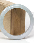 Baikalla Natural Light Lavender & Green Jadeite Jade "Half Round" Bangle Bracelet (61.8mm) 