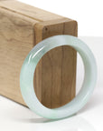 Baikalla Natural Green & Light Lavender Patch Jadeite Jade "Oval" Bangle Bracelet (53.7mm) 