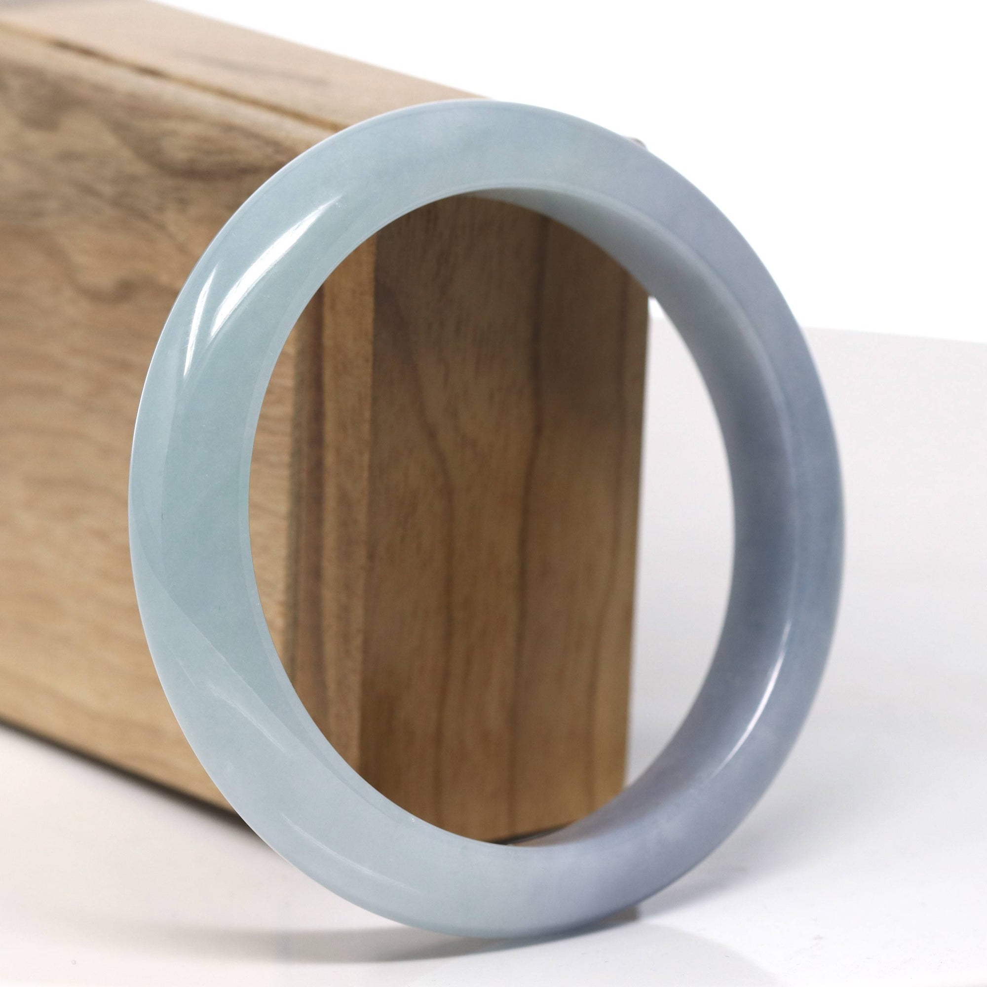 Baikalla Natural Green &amp; Purple Jadeite Jade Bangle Bracelet (60mm) 