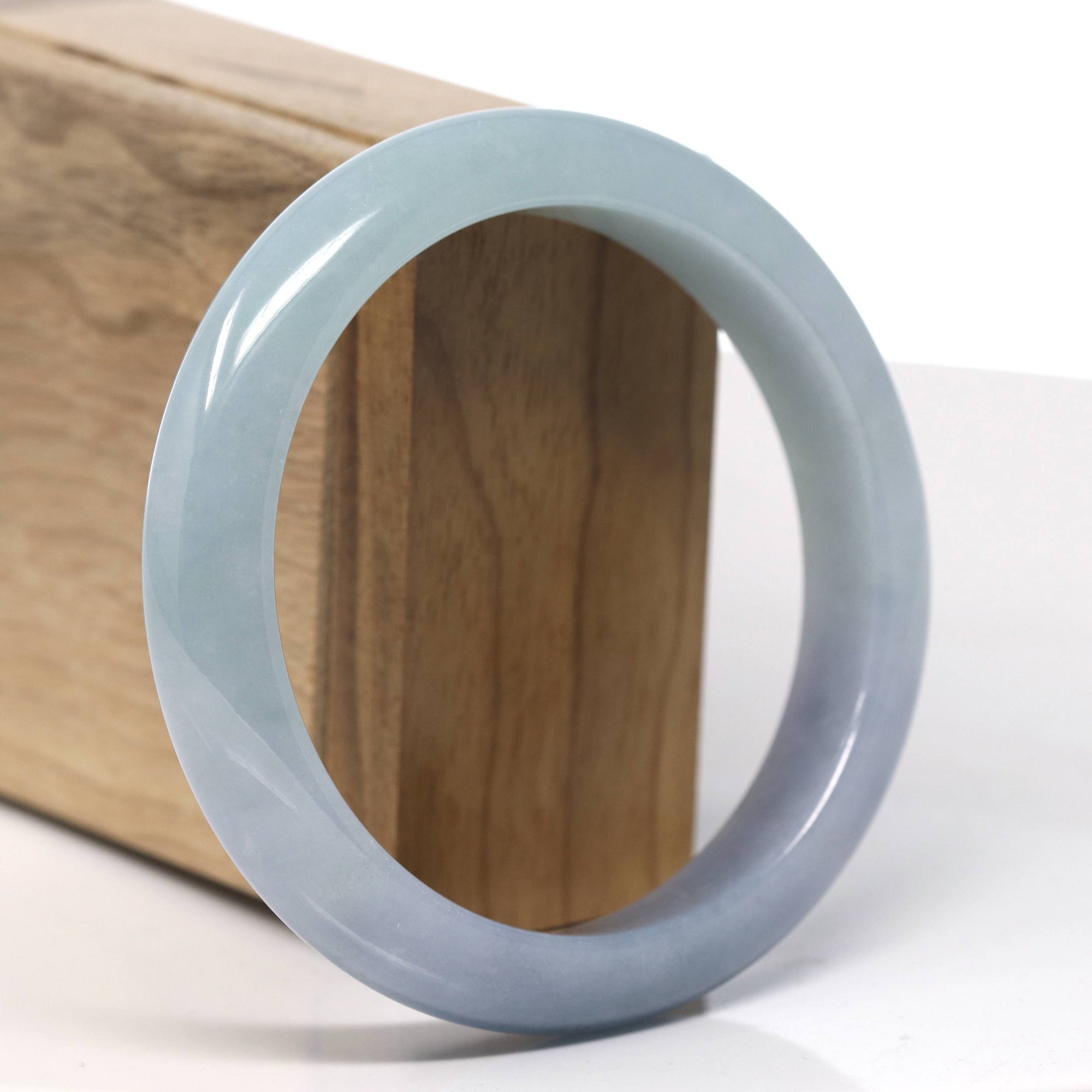 Baikalla Natural Green &amp; Purple Jadeite Jade Bangle Bracelet (60mm) 