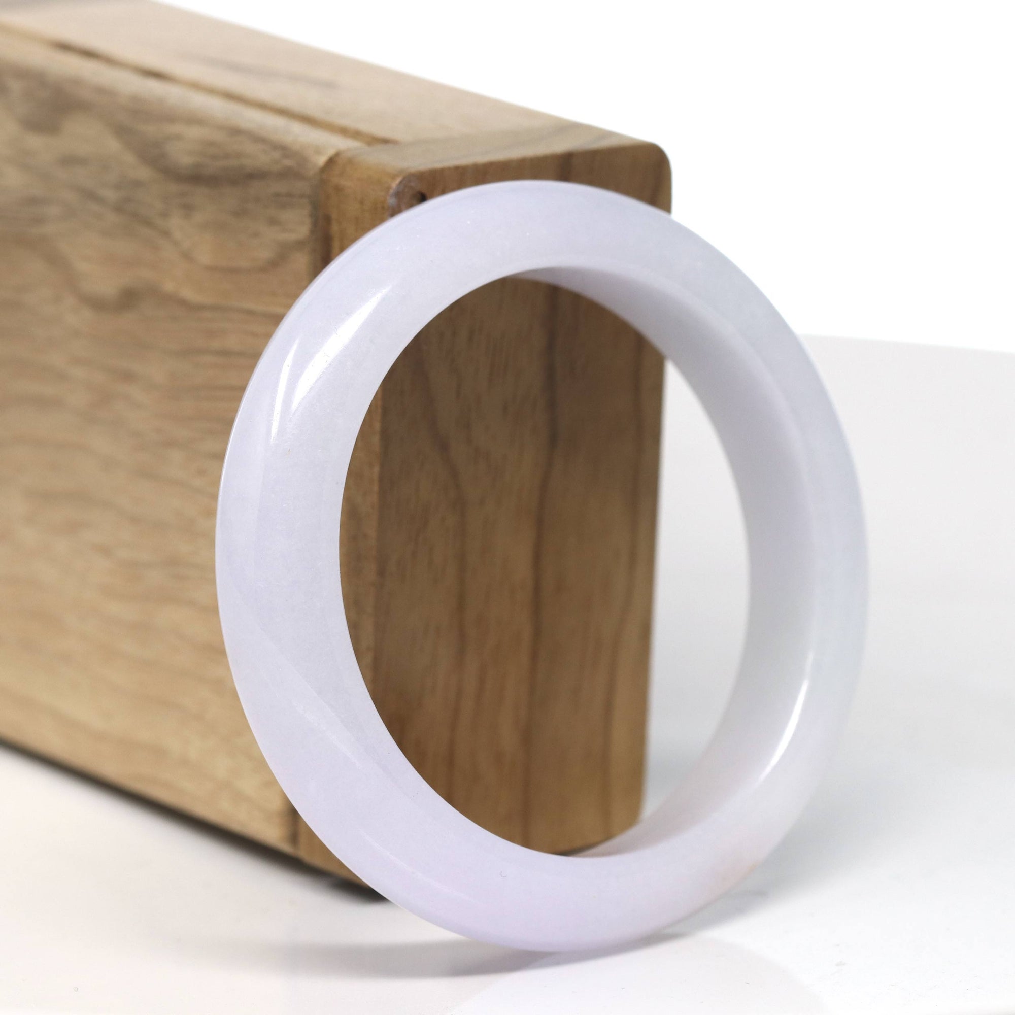 Baikalla Natural Light Pink Jadeite Jade Bangle Bracelet (52.8 mm) 