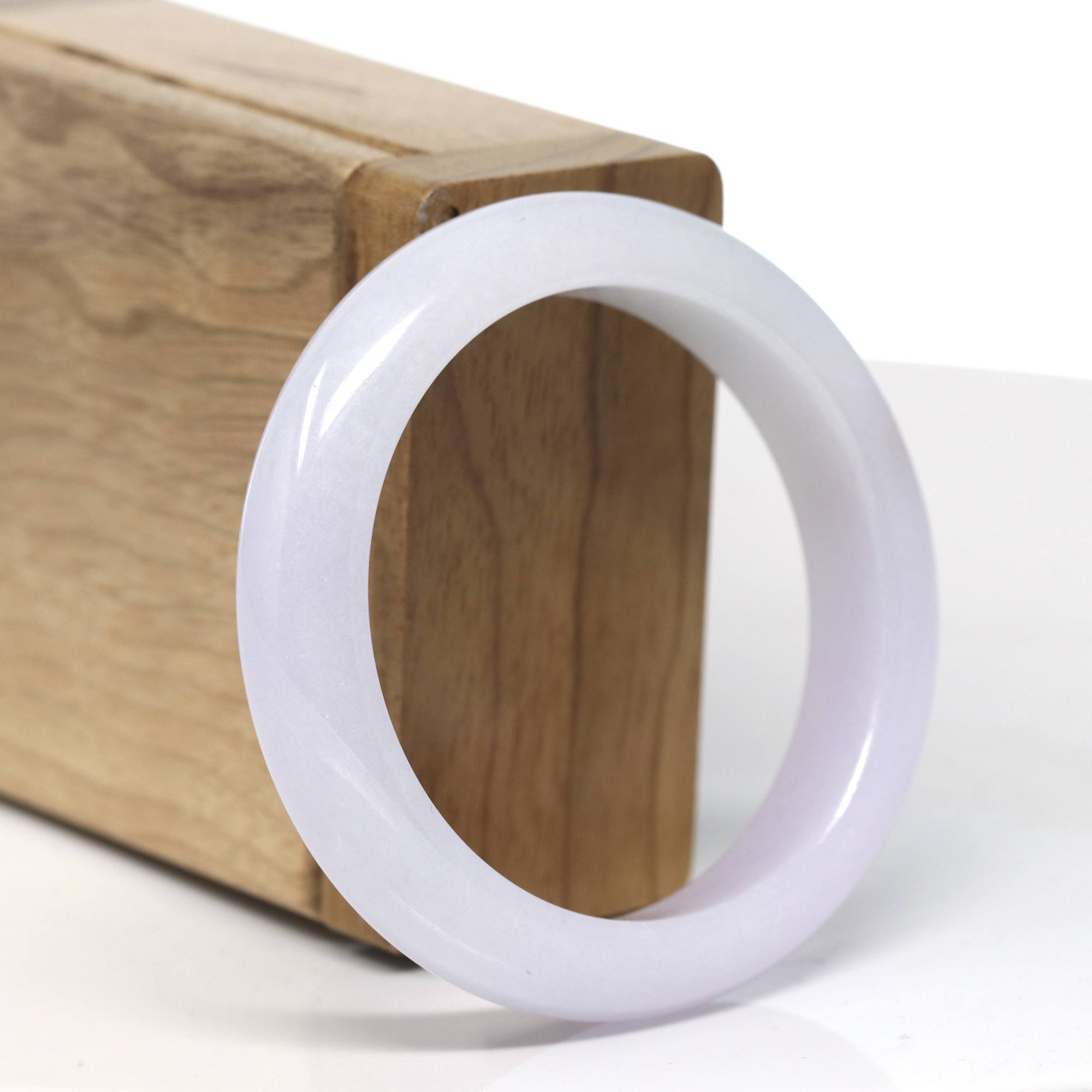 Baikalla Natural Light Pink Jadeite Jade Bangle Bracelet (52.8 mm) 