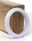Baikalla Natural Smooth Light Lavender With Light Green Jadeite Jade Bangle Bracelet (51.2mm) 