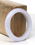 Baikalla Natural Smooth Light Lavender With Light Green Jadeite Jade Bangle Bracelet (51.2mm) 