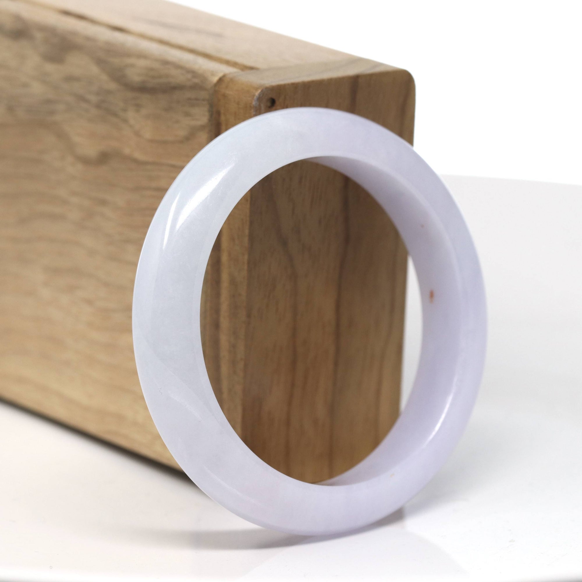 Baikalla Natural Smooth Light Lavender With Light Green Jadeite Jade Bangle Bracelet (51.2mm) 