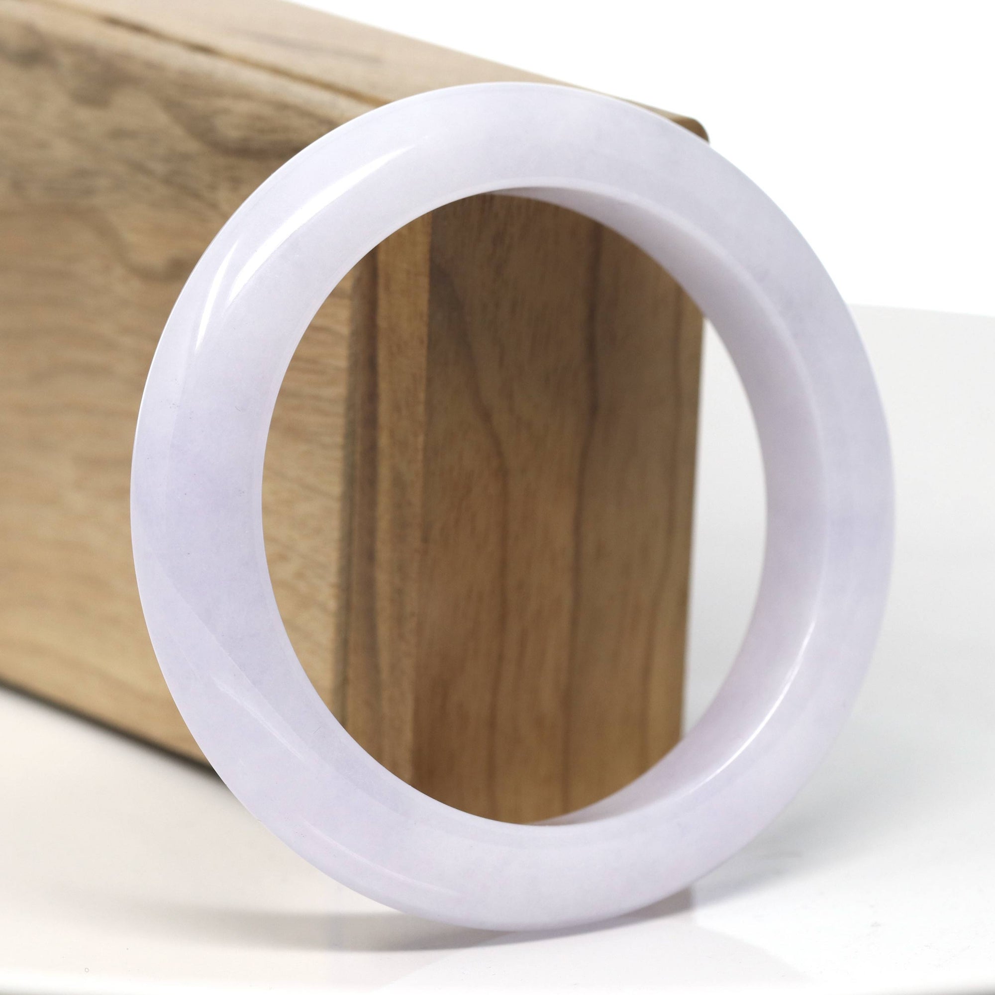 Baikalla Natural Light Lavender Jadeite Jade Bangle Bracelet (57.8mm) 