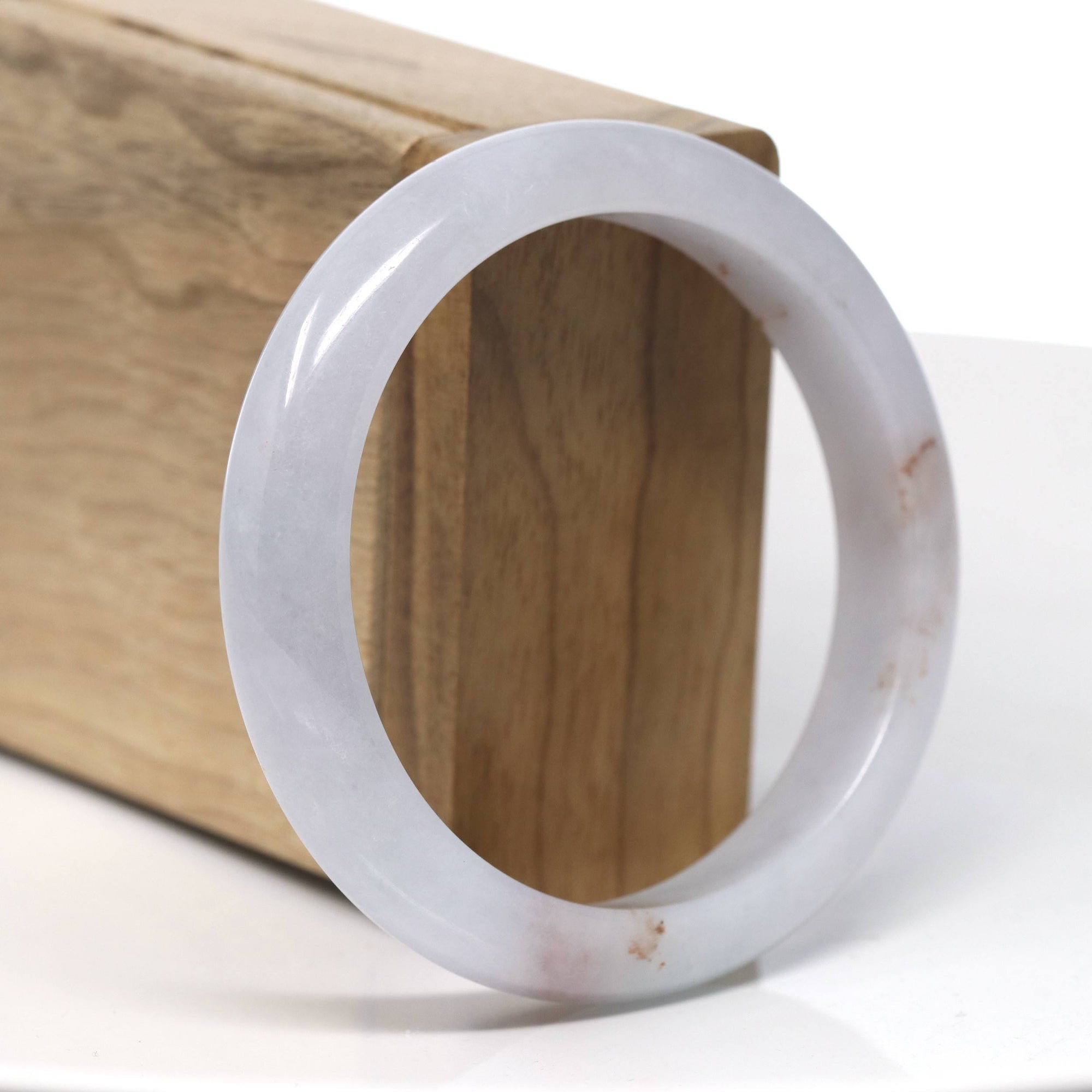 Baikalla Natural Light Lavender &quot;SaJin&quot; Gold Dust Jadeite Jade Bangle Bracelet (57.8 mm) 