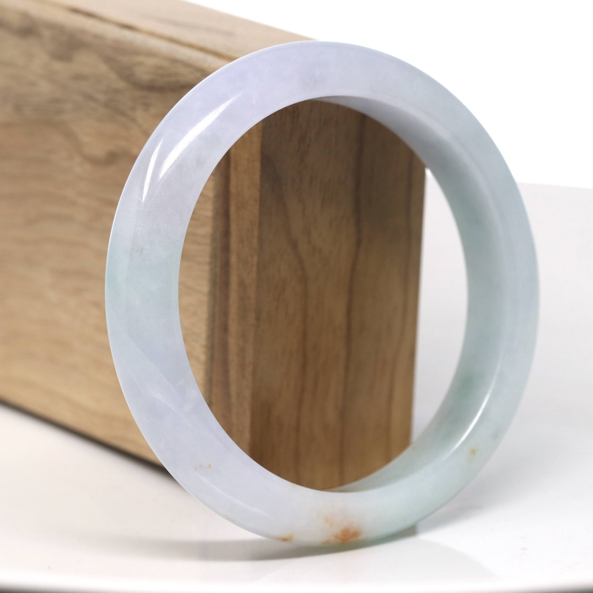 Baikalla Natural Green &amp; Lavender with Red Flowers Jadeite Jade Bangle Bracelet (60.4mm) 