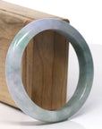 Baikalla Natural Deeper Green Jadeite Jade Bangle Bracelet (57.4 mm) 