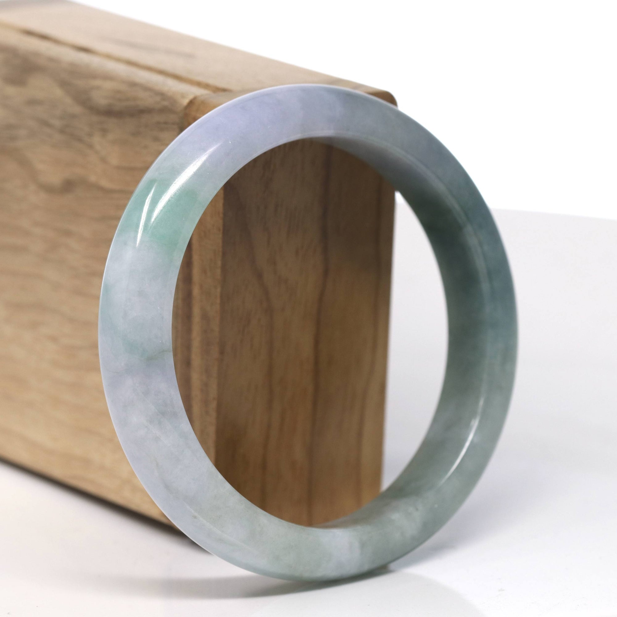 Baikalla Natural Deeper Green Jadeite Jade Bangle Bracelet (57.4 mm) 