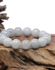 Baikalla Natural Milk Wuji Jadeite Jade Round Bead Bracelet (13.6mm)