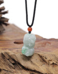 Baikalla Natural Green Jadeite Jade PiXiu "Fortune Beast" Pendant Necklace