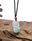 Baikalla Natural Green Jadeite Jade PiXiu "Fortune Beast" Pendant Necklace