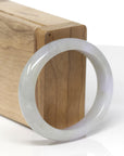 Baikalla Natural Light Lavender & Oil-Green Jadeite Jade "Oval" Bangle Bracelet (55.3mm) 