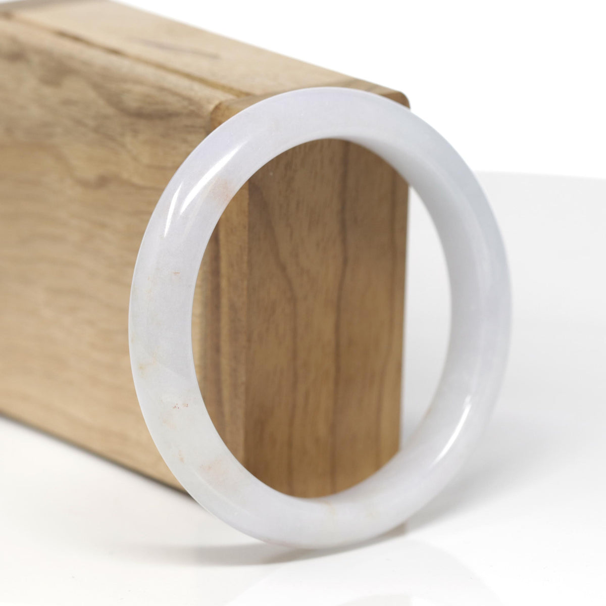 Baikalla Natural Faint Lavender &amp; Orange Sajin Jadeite Jade "Half Round" Bangle Bracelet (57.2mm) 
