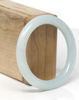 Baikalla Natural Light Blue-Green Jadeite Jade "Traditional Round" Bangle Bracelet (54.3mm) 