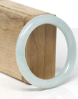 Baikalla Natural Light Blue-Green Jadeite Jade "Traditional Round" Bangle Bracelet (54.3mm) 