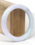 Baikalla Natural Lavender & Light Green Jadeite Jade "Half Round" Bangle Bracelet (60.2mm) 