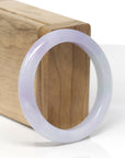 Baikalla Natural Lavender Jadeite Jade "Half Round" Bangle Bracelet (53.2mm) 