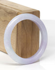 Baikalla Natural Lavender Jadeite Jade "Half Round" Bangle Bracelet (53.2mm) 