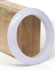 High-End Natural Icy Lavender Jadeite Jade "Half Round" Bangle Bracelet (58.5mm) 