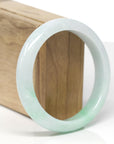 Baikalla Natural Light Apple-Green Jadeite Jade "Half Round" Bangle Bracelet (60mm) 