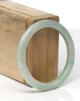 Baikalla Natural Green Jadeite Jade "Petite Half Round" Bangle Bracelet (53.4mm) 