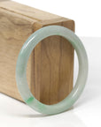 Baikalla Natural Green Jadeite Jade "Petite Half Round" Bangle Bracelet (53.4mm) 