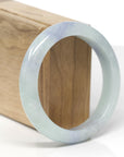 Baikalla Natural Light Blue-Green & Lavender Jadeite Jade "Half Round" Bangle Bracelet (57.7mm) 