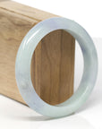 Baikalla Natural Light Blue-Green & Lavender Jadeite Jade "Half Round" Bangle Bracelet (57.7mm) 