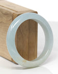 Baikalla Natural Icy Light Blue-Green W/ Orange Sajin Freckles Jadeite Jade "Half Round" Bangle Bracelet (54.3mm) 