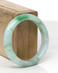 Baikalla Natural Apple Green W/ "Sajin" Gold Dust Jadeite Jade Bangle Bracelet (53.8mm) 