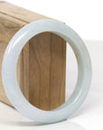 Baikalla Natural Light Green & Orange Sajin Jadeite Jade "Half Round" Bangle Bracelet (57.8mm) 