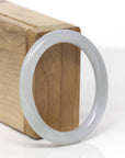 Baikalla Natural Light Green W/ Icy Lavender Jadeite Jade "Oval Traditional Round" Bangle Bracelet (54mm) 