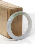 Baikalla Natural Light Lavender W/ Oil-Green Patch Jadeite Jade "Oval" Bangle Bracelet (54mm) 