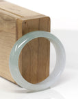 Baikalla Natural Icy Light Oil-Green Jadeite Jade "Oval" Bangle Bracelet (51.6mm) 
