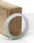 Baikalla Natural Icy Light Oil-Green Jadeite Jade "Oval" Bangle Bracelet (51.6mm) 